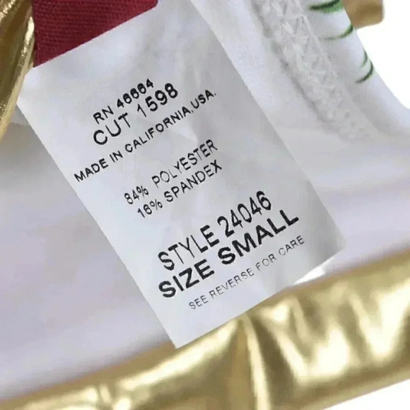 Vintage Y2K Guess Halter Bikini Top  Gold White Pink Floral Size Small - Picture 7 of 7